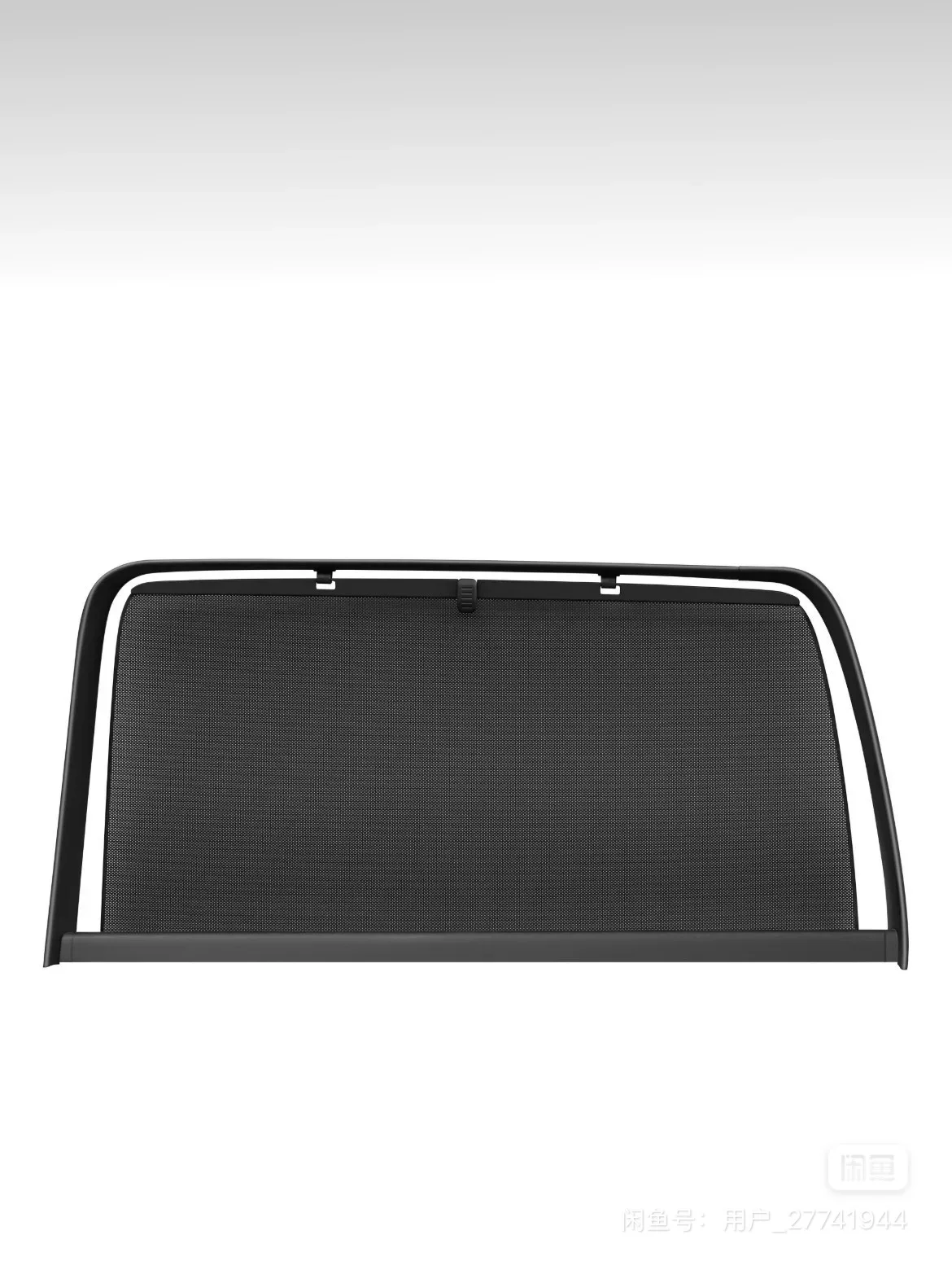 Side-window roller shade with its cassette, shown on a plain background