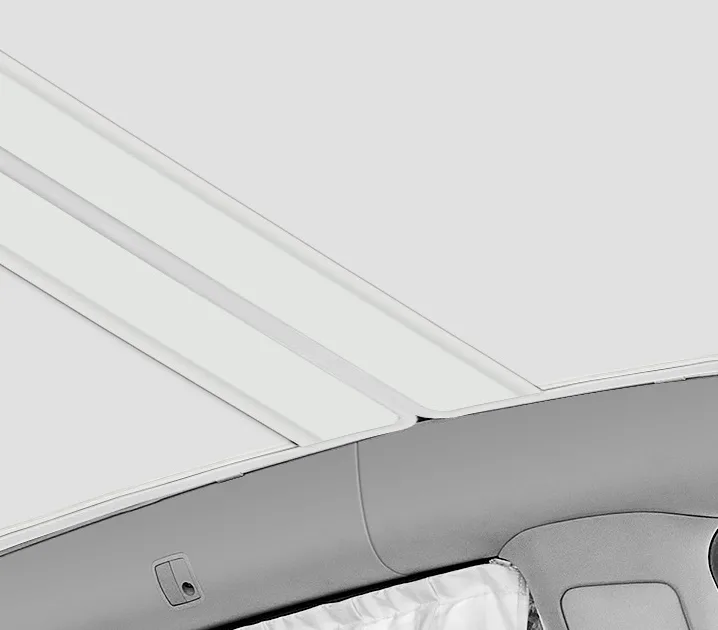 Sunroof shade fitted below the glass roof