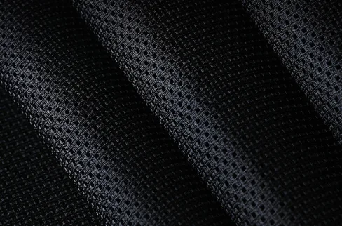 Macro view of black mesh fabric